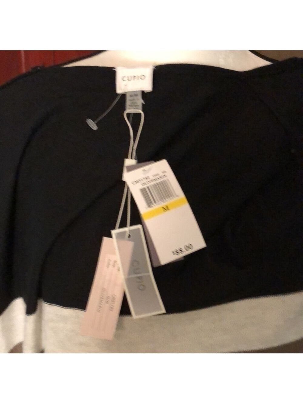 Black, Beige & Tan Cupio Hooded Cardigan NWTs (M) acrylic and cashmere blend. - Picture 5 of 9